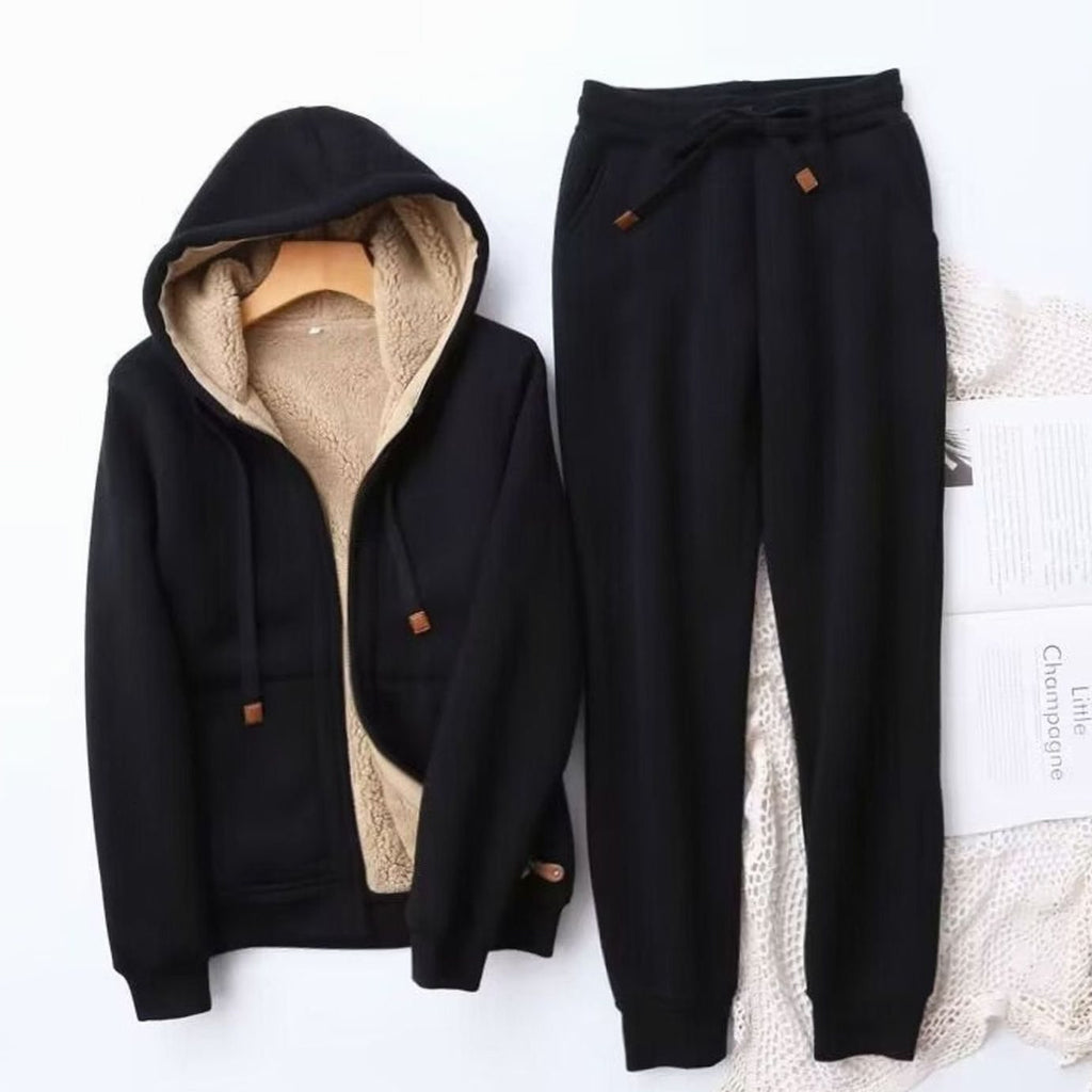Ember | Sherpa-Lined Zip Hoodie & Jogger Fleece Tracksuit Set