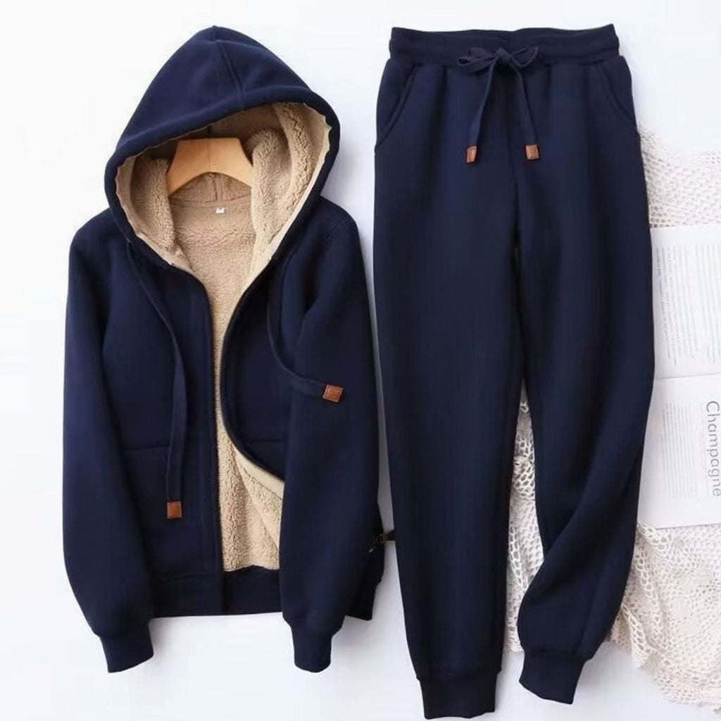 Ember | Sherpa-Lined Zip Hoodie & Jogger Fleece Tracksuit Set