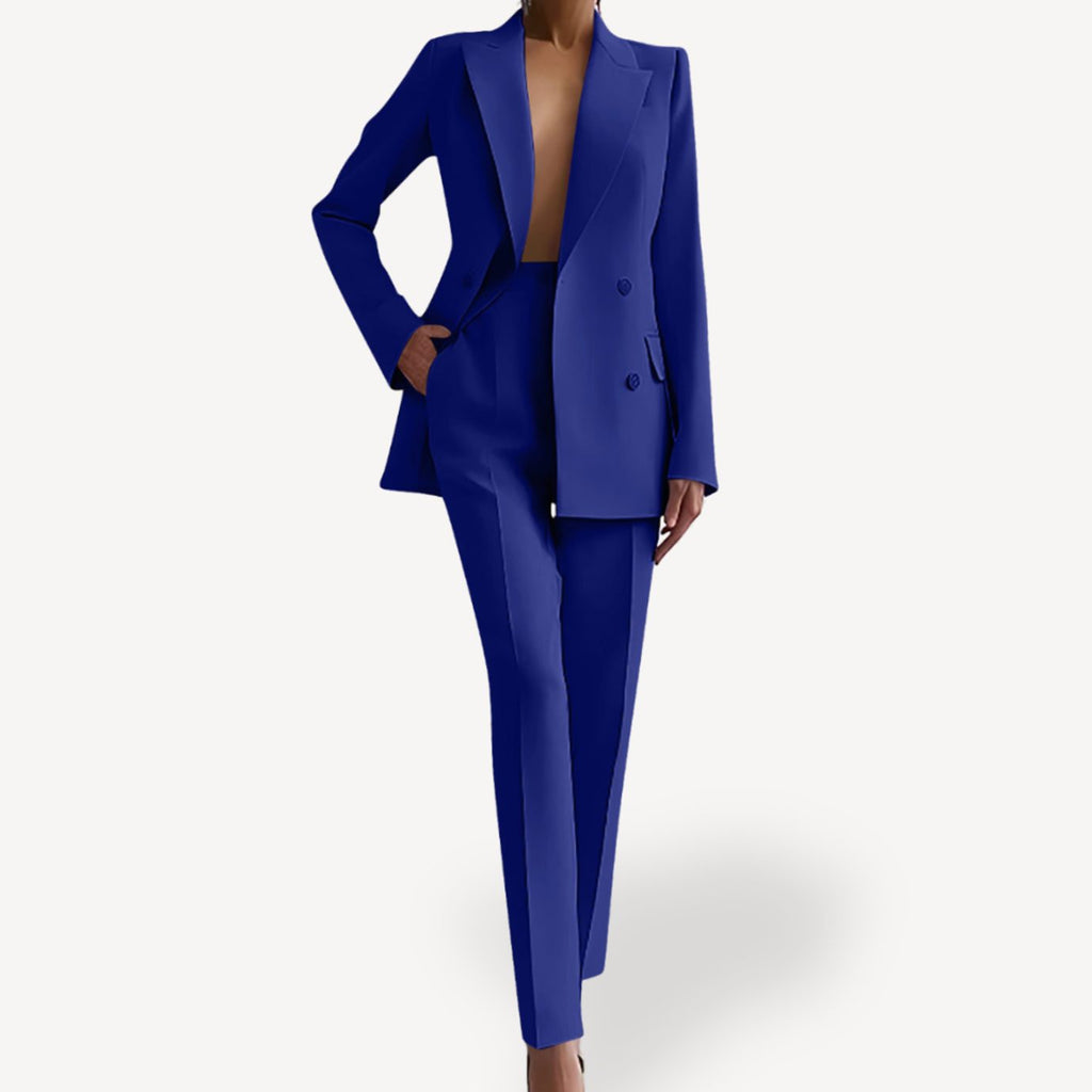 Margot | Women’s Double-Breasted Peak-Lapel Tailored Trouser Suit Set