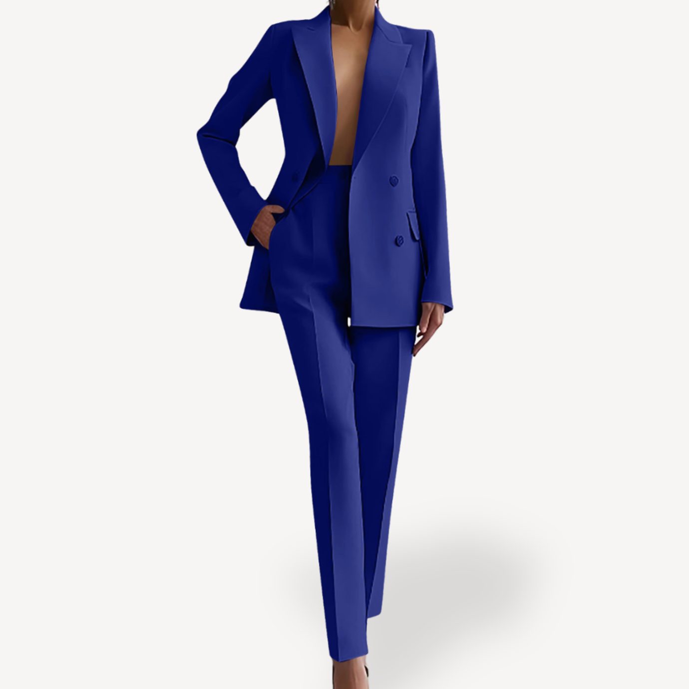 Margot | Women’s Double-Breasted Peak-Lapel Tailored Trouser Suit Set