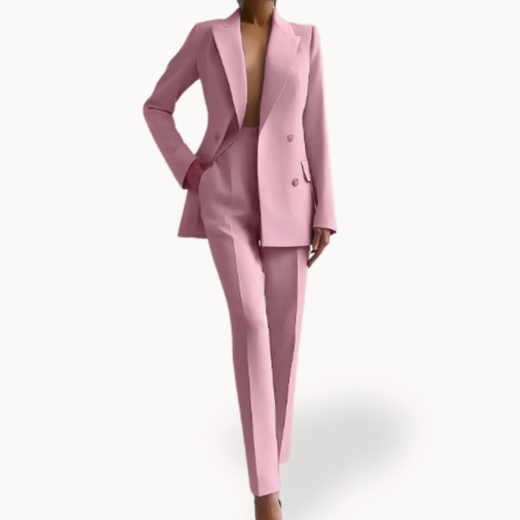 Margot | Women’s Double-Breasted Peak-Lapel Tailored Trouser Suit Set