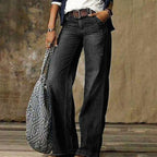 Sierra | Women’s High-Waist Vintage Distressed Wide-Leg Jeans
