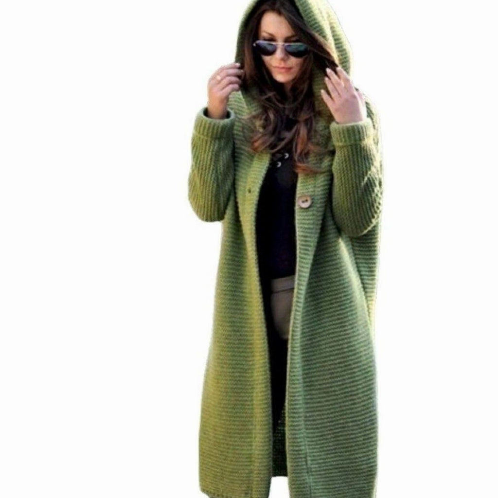 Astrid | Women’s Hooded Chunky Ribbed Long Knit Cardigan