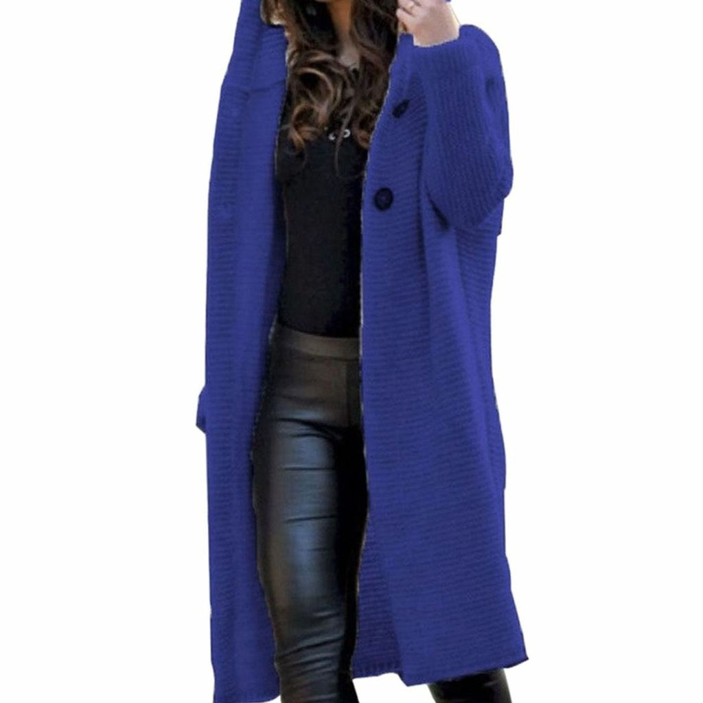 Astrid | Women’s Hooded Chunky Ribbed Long Knit Cardigan