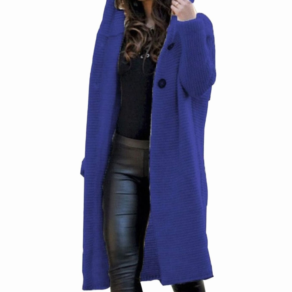 Astrid | Women’s Hooded Chunky Ribbed Long Knit Cardigan