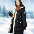 Freya | Women’s Longline Contrast-Lined Hooded Puffer Coat