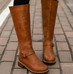 Sienna | Women’s Ankle Buckle Low Heel Knee-High Riding Boots