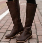 Sienna | Women’s Ankle Buckle Low Heel Knee-High Riding Boots