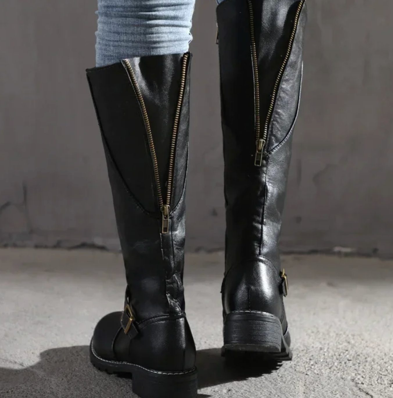 Sienna | Women’s Ankle Buckle Low Heel Knee-High Riding Boots