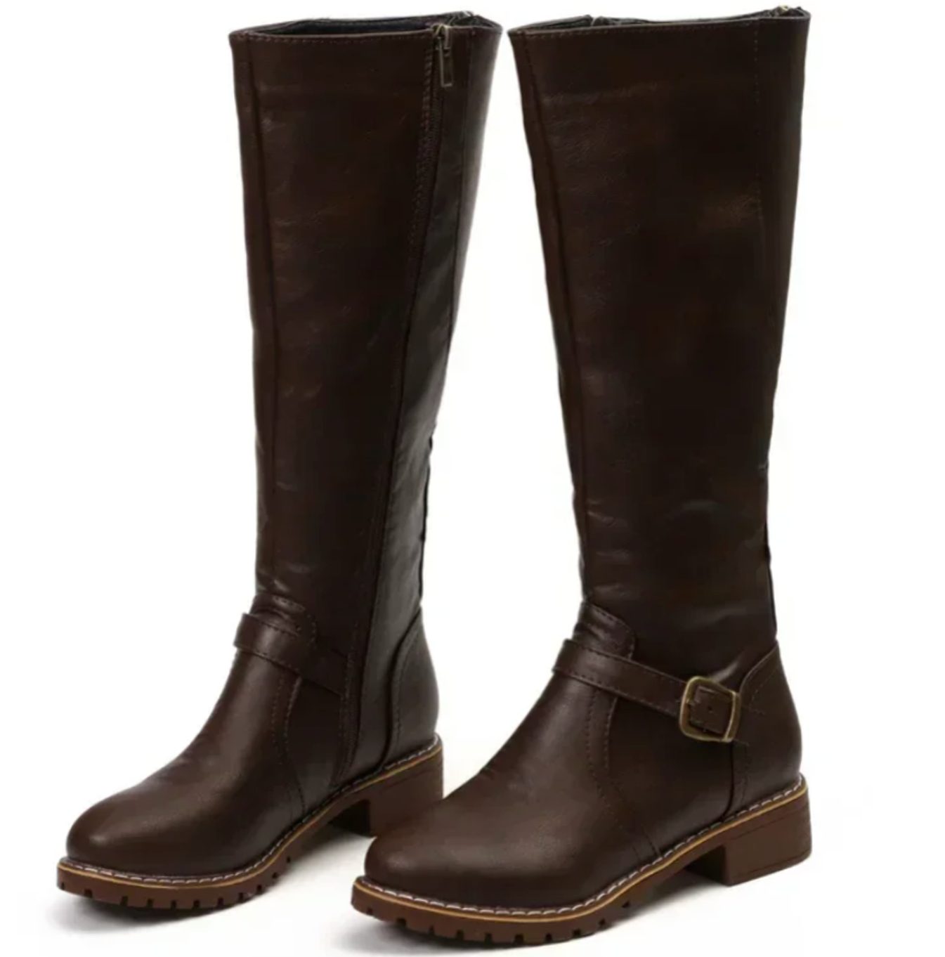 Sienna | Women’s Ankle Buckle Low Heel Knee-High Riding Boots