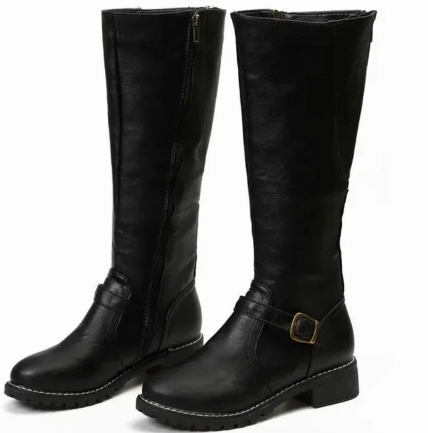 Sienna | Women’s Ankle Buckle Low Heel Knee-High Riding Boots