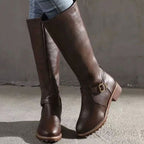Dakota | Women’s Knee-High Ankle-Buckle Leather Riding Boots