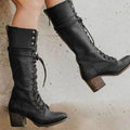 Vesper | Women’s Lace-Up Knee-High Stacked Block Heel Boots