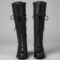 Raven | Women’s Leather Lace-Up Knee-High Combat Boots