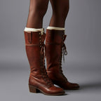 Raven | Women’s Leather Lace-Up Knee-High Combat Boots