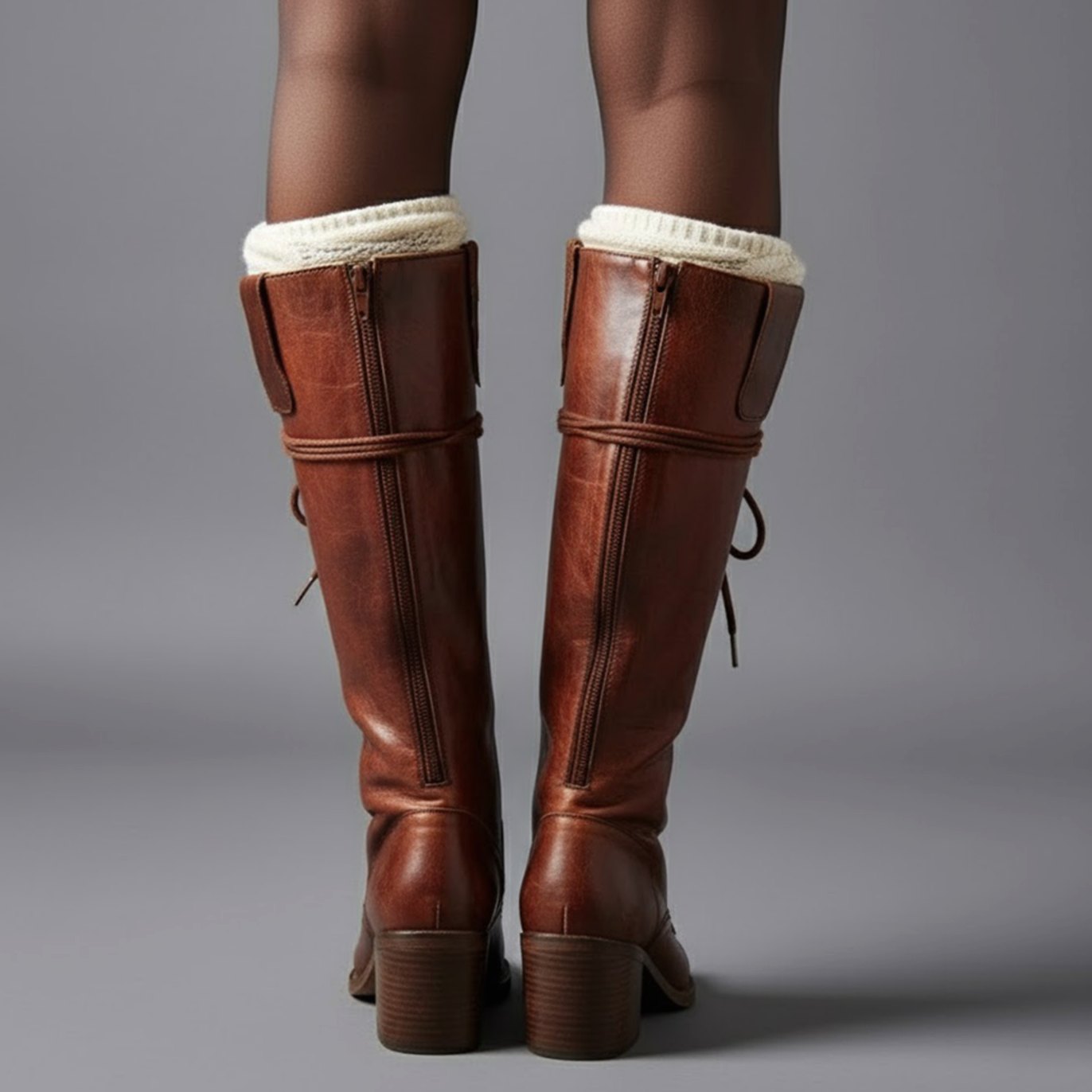 Raven | Women’s Leather Lace-Up Knee-High Combat Boots