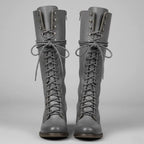 Raven | Women’s Leather Lace-Up Knee-High Combat Boots