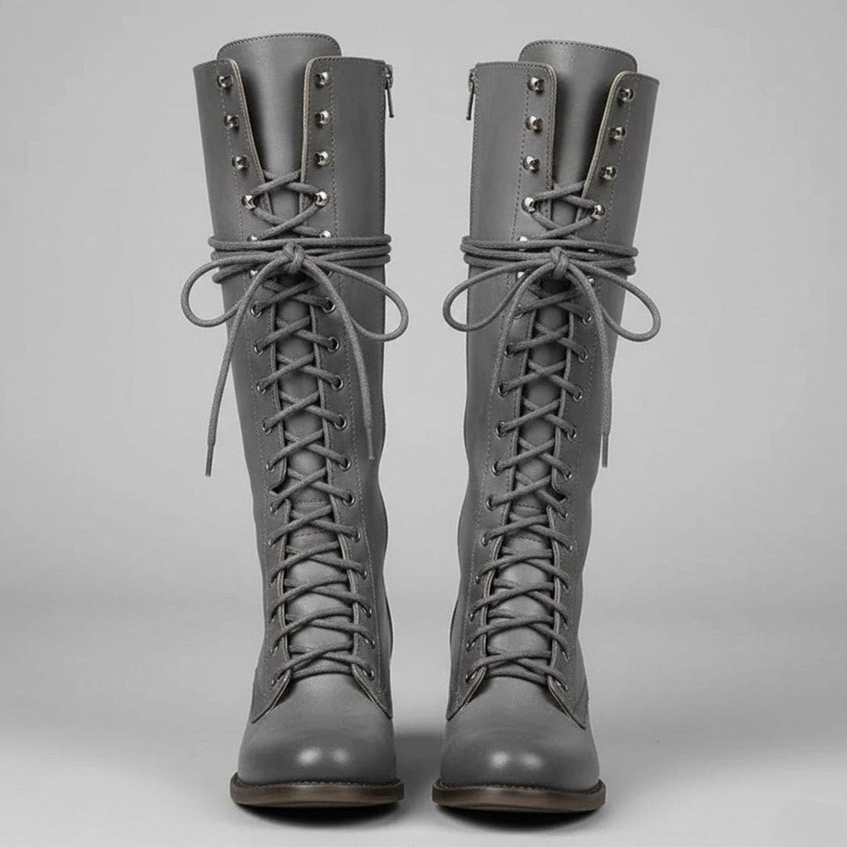Raven | Women’s Leather Lace-Up Knee-High Combat Boots