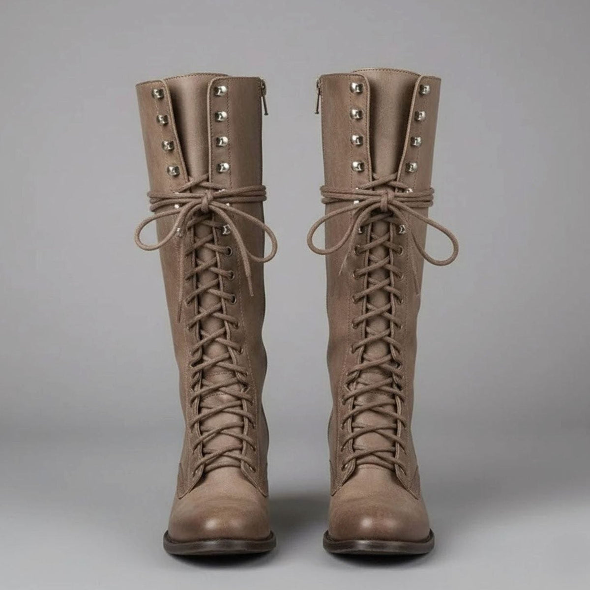 Raven | Women’s Leather Lace-Up Knee-High Combat Boots
