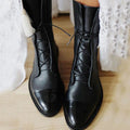 Kora | Women’s Cap-Toe Slender Lace-Up Mid-Calf Ankle Boots