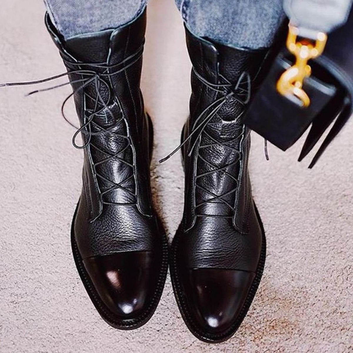 Kora | Women’s Cap-Toe Slender Lace-Up Mid-Calf Ankle Boots