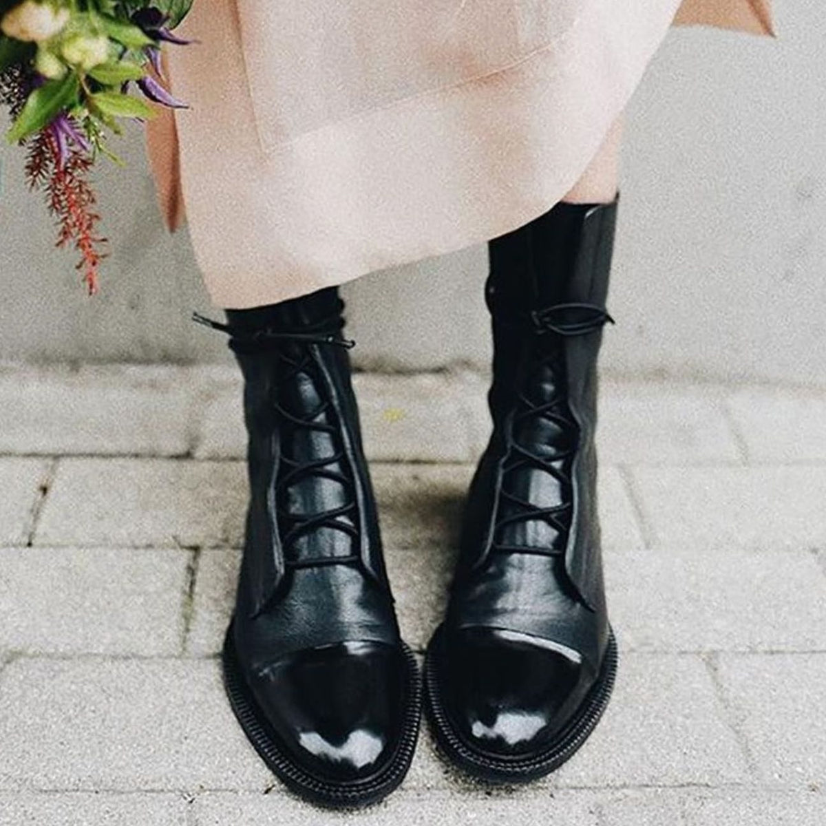 Kora | Women’s Cap-Toe Slender Lace-Up Mid-Calf Ankle Boots