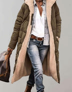 Kira | Women’s Hooded Sherpa-Lined Long Quilted Puffer Coat