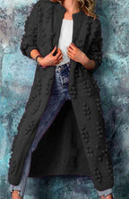 Harper | Women’s Textured Bobble Knit Open-Front Duster Cardigan