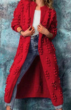 Harper | Women’s Textured Bobble Knit Open-Front Duster Cardigan