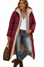 Sloane | Women’s Fleece-Lined Hooded Longline Maxi Puffer Coat