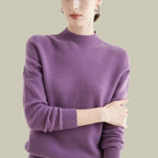 Giselle | Women’s Soft Mock-Neck Fine-Knit Cashmere-Feel Pullover