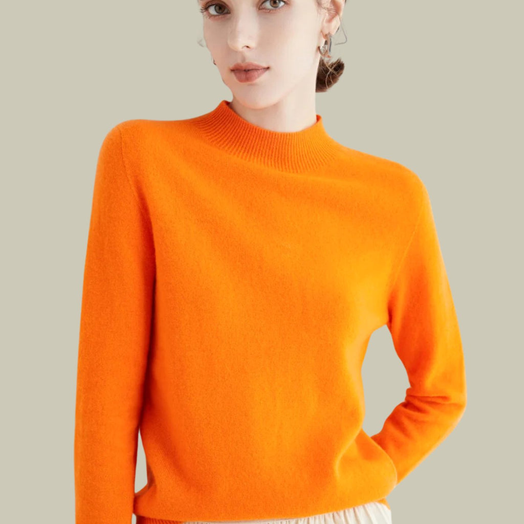 Giselle | Women’s Soft Mock-Neck Fine-Knit Cashmere-Feel Pullover