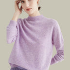 Giselle | Women’s Soft Mock-Neck Fine-Knit Cashmere-Feel Pullover