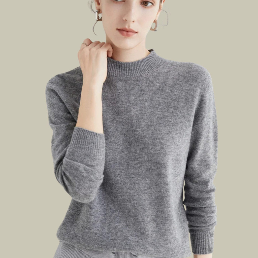 Giselle | Women’s Soft Mock-Neck Fine-Knit Cashmere-Feel Pullover