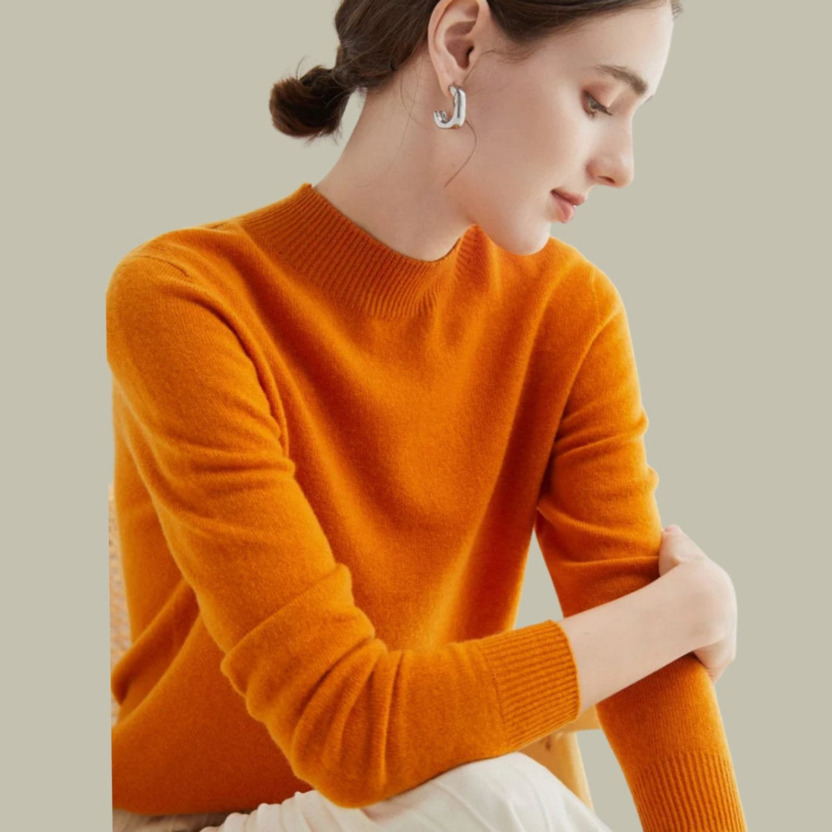 Giselle | Women’s Soft Mock-Neck Fine-Knit Cashmere-Feel Pullover
