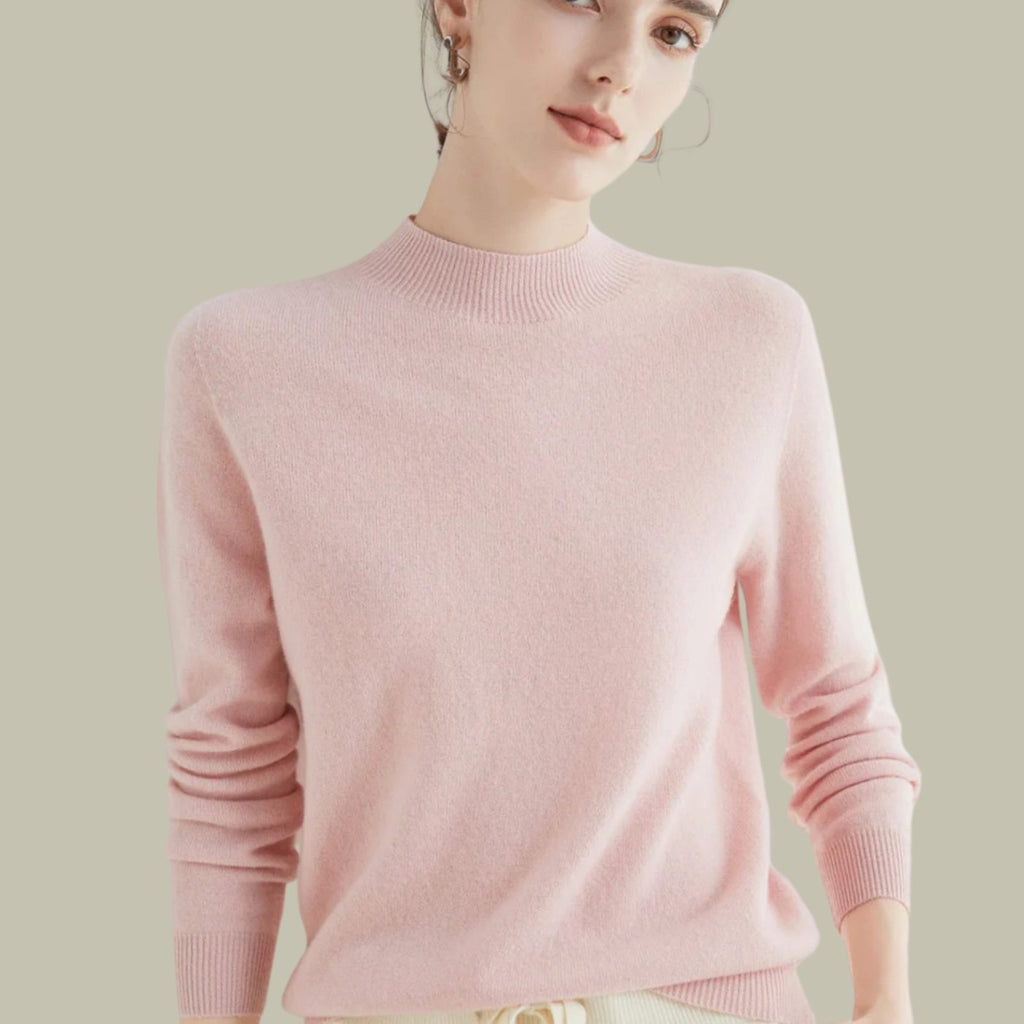 Giselle | Women’s Soft Mock-Neck Fine-Knit Cashmere-Feel Pullover