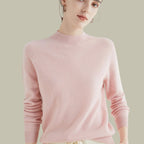 Giselle | Women’s Soft Mock-Neck Fine-Knit Cashmere-Feel Pullover
