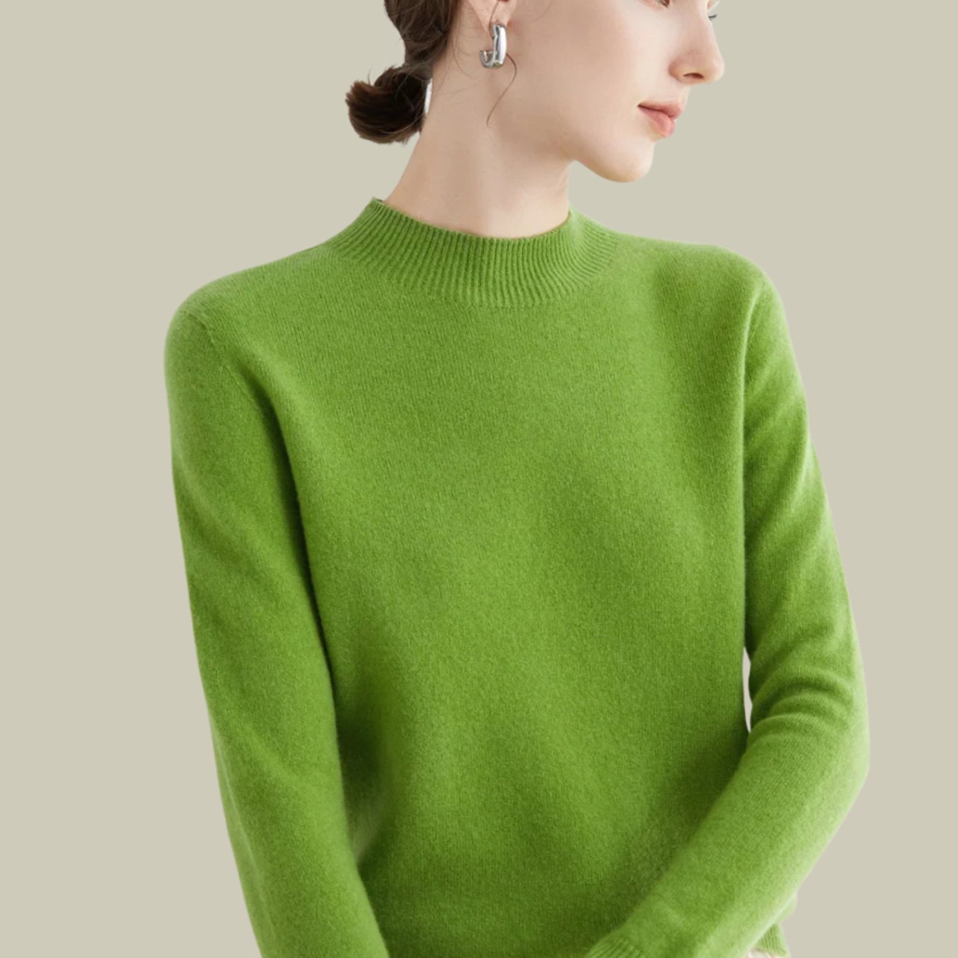 Giselle | Women’s Soft Mock-Neck Fine-Knit Cashmere-Feel Pullover