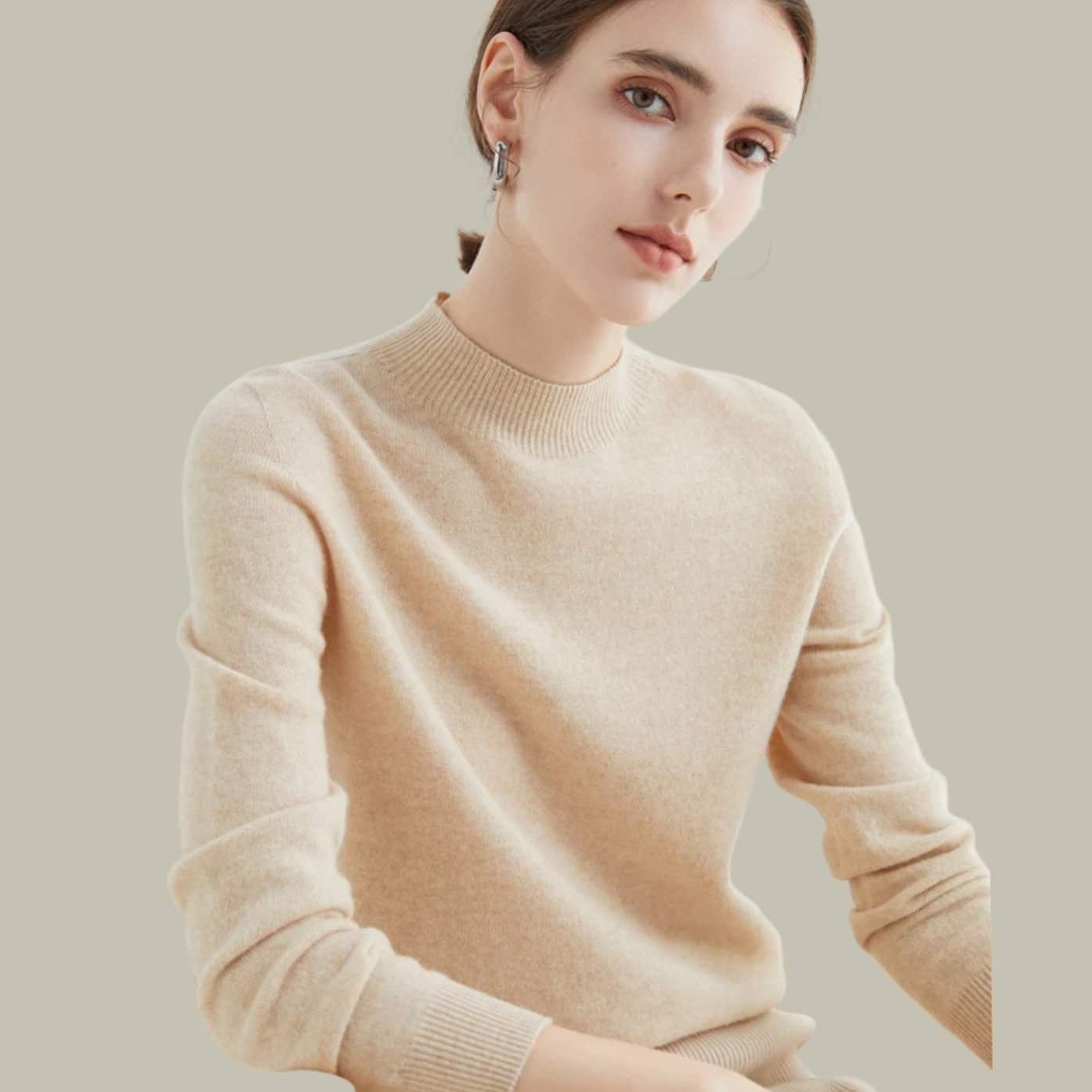 Giselle | Women’s Soft Mock-Neck Fine-Knit Cashmere-Feel Pullover
