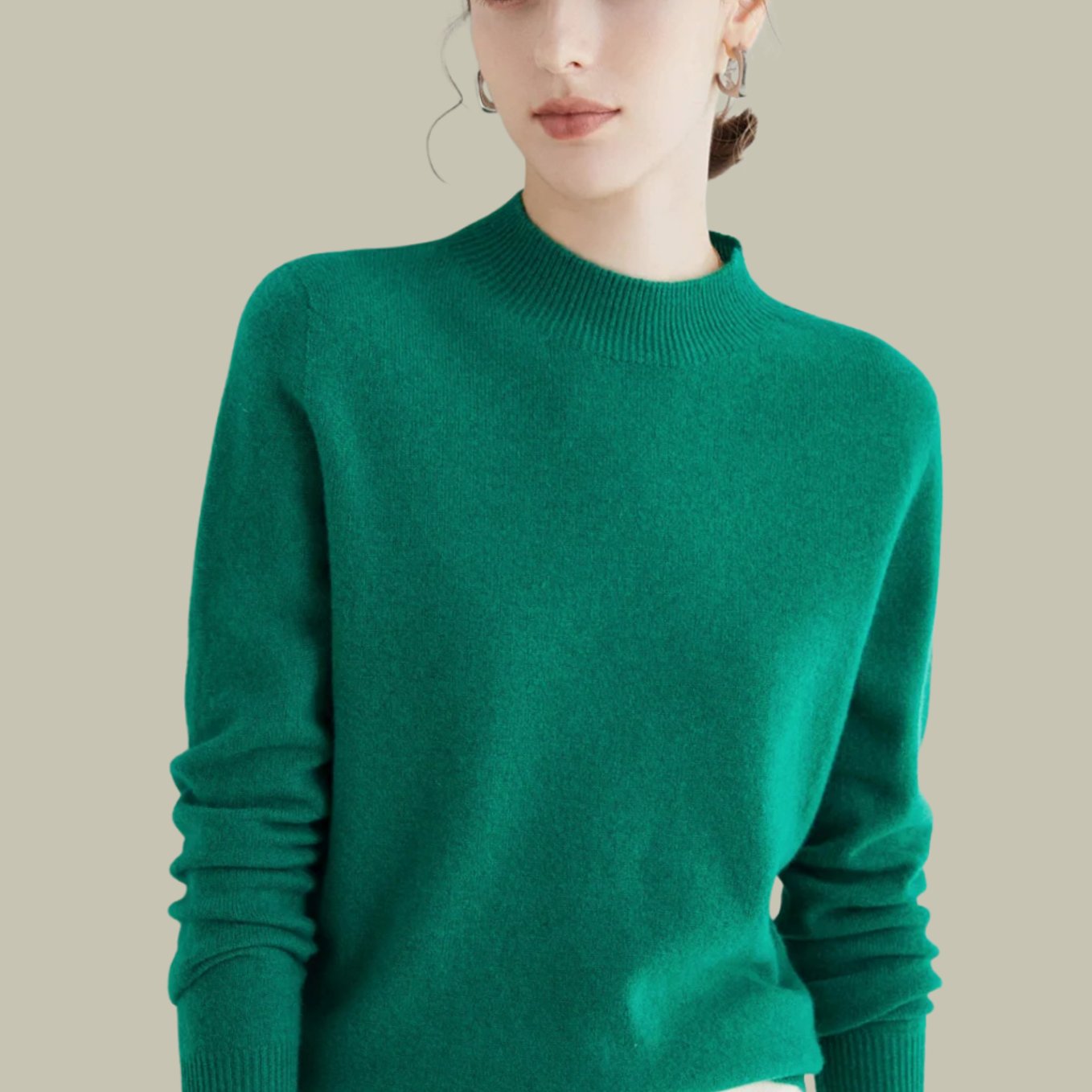 Giselle | Women’s Soft Mock-Neck Fine-Knit Cashmere-Feel Pullover