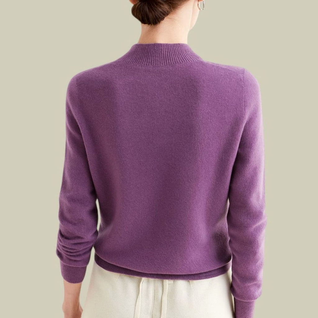Giselle | Women’s Soft Mock-Neck Fine-Knit Cashmere-Feel Pullover