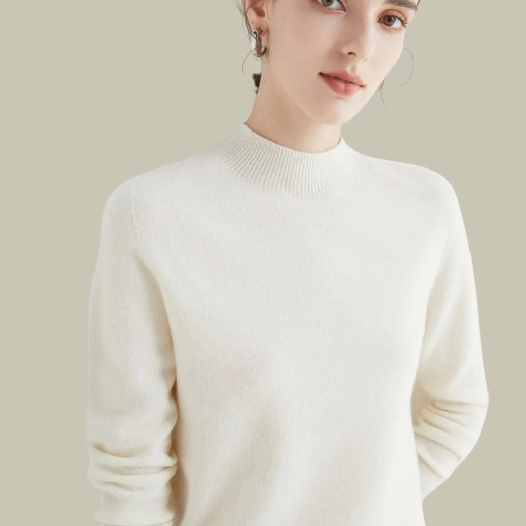 Giselle | Women’s Soft Mock-Neck Fine-Knit Cashmere-Feel Pullover
