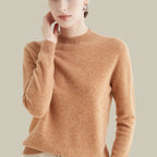 Giselle | Women’s Soft Mock-Neck Fine-Knit Cashmere-Feel Pullover