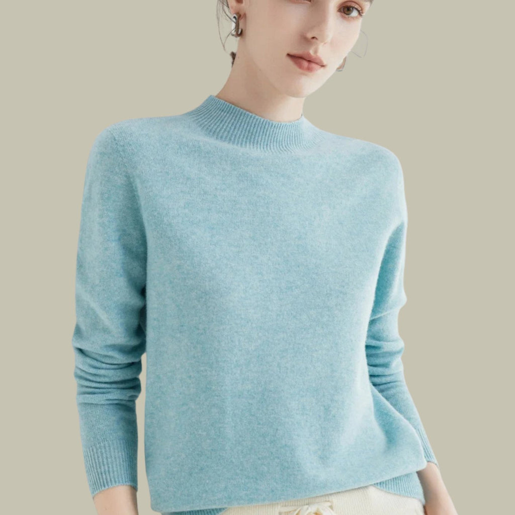 Giselle | Women’s Soft Mock-Neck Fine-Knit Cashmere-Feel Pullover