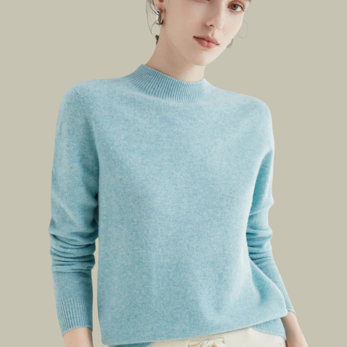 Giselle | Women’s Soft Mock-Neck Fine-Knit Cashmere-Feel Pullover