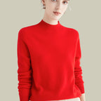 Giselle | Women’s Soft Mock-Neck Fine-Knit Cashmere-Feel Pullover