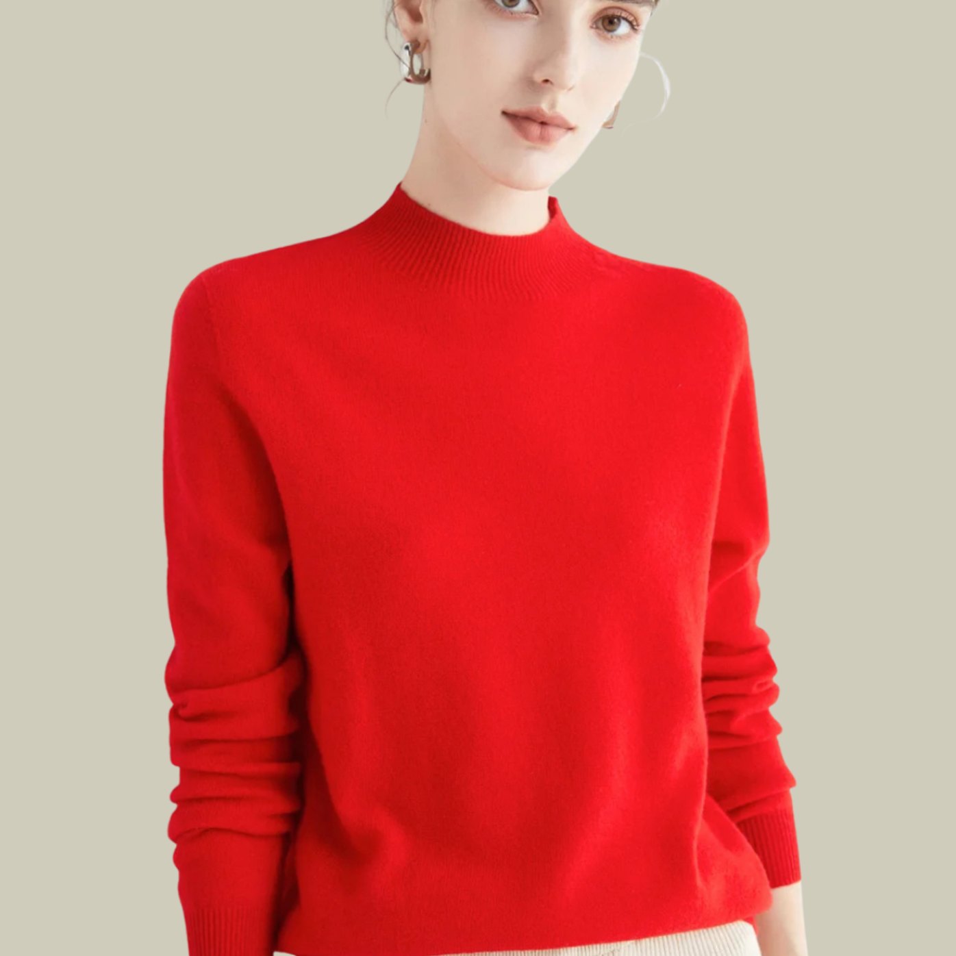 Giselle | Women’s Soft Mock-Neck Fine-Knit Cashmere-Feel Pullover