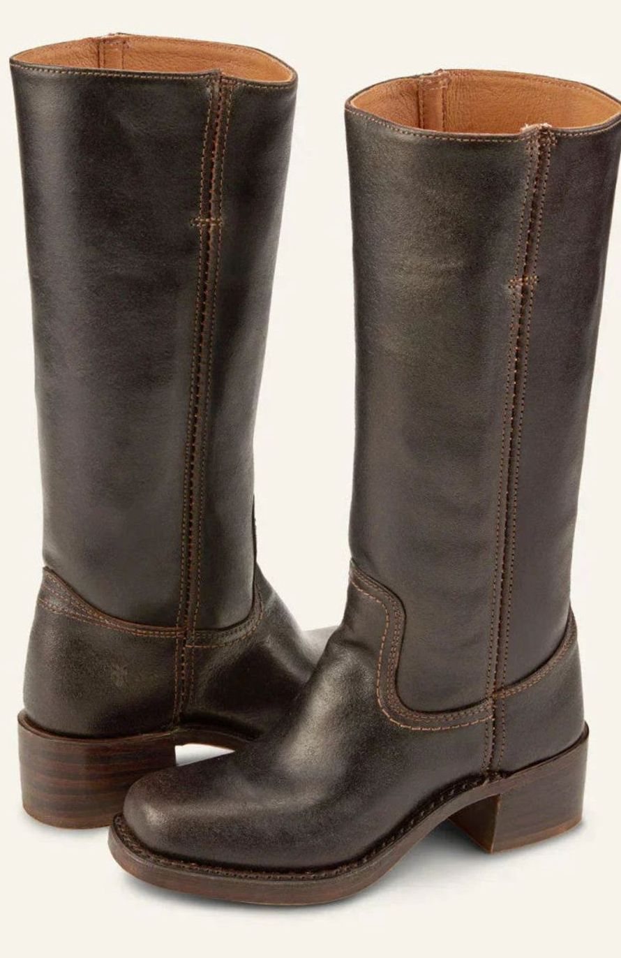 Sierra | Women’s Contrast-Stitched Leather Tall Riding Boots