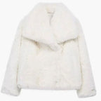 Giselle | Women’s Plush Faux-Fur Lapel Collar Short Jacket