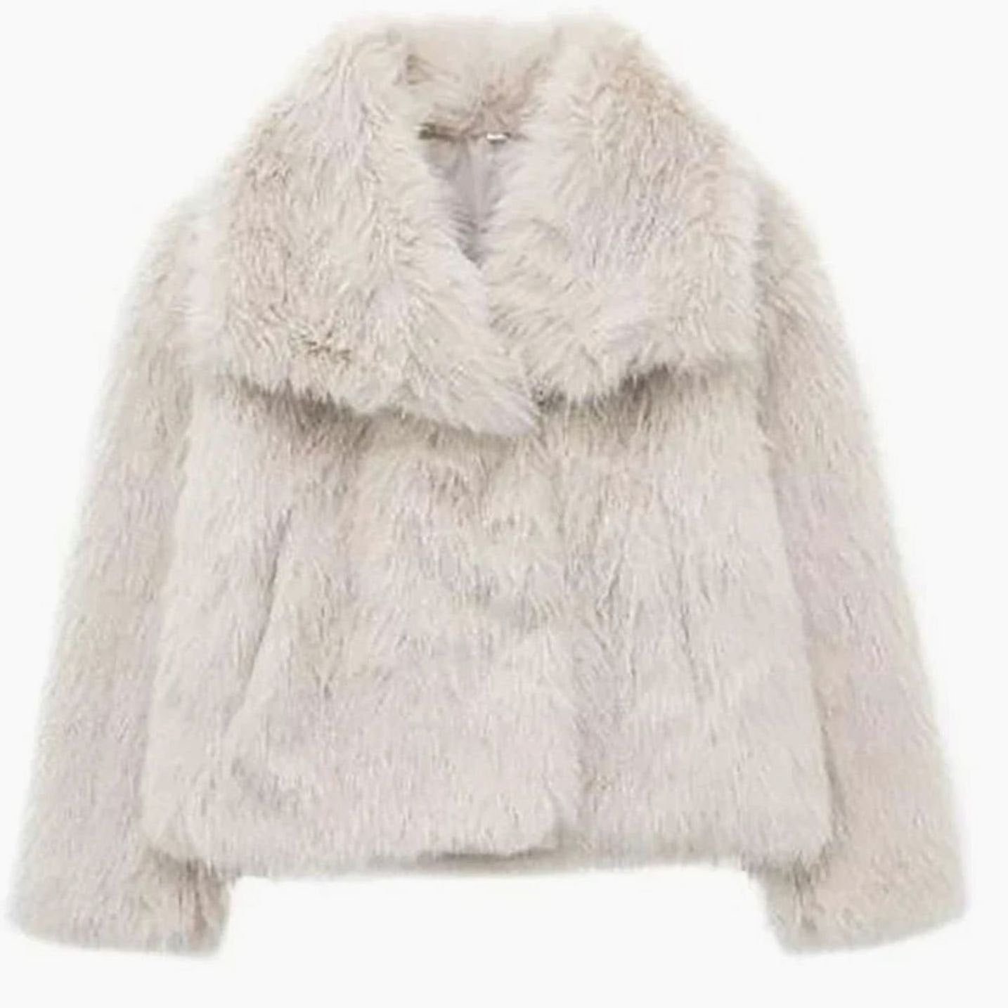 Giselle | Women’s Plush Faux-Fur Lapel Collar Short Jacket